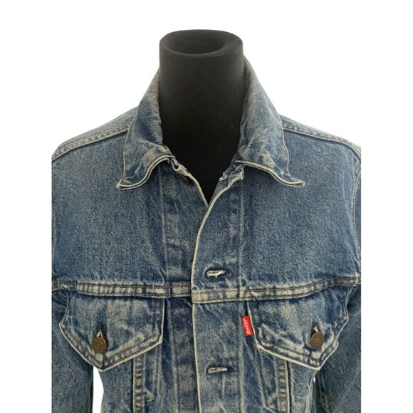 Levi Vintage Jean Jacket With Custom  Painting By Artist Levi Japhet Women’s SM - Picture 5 of 7